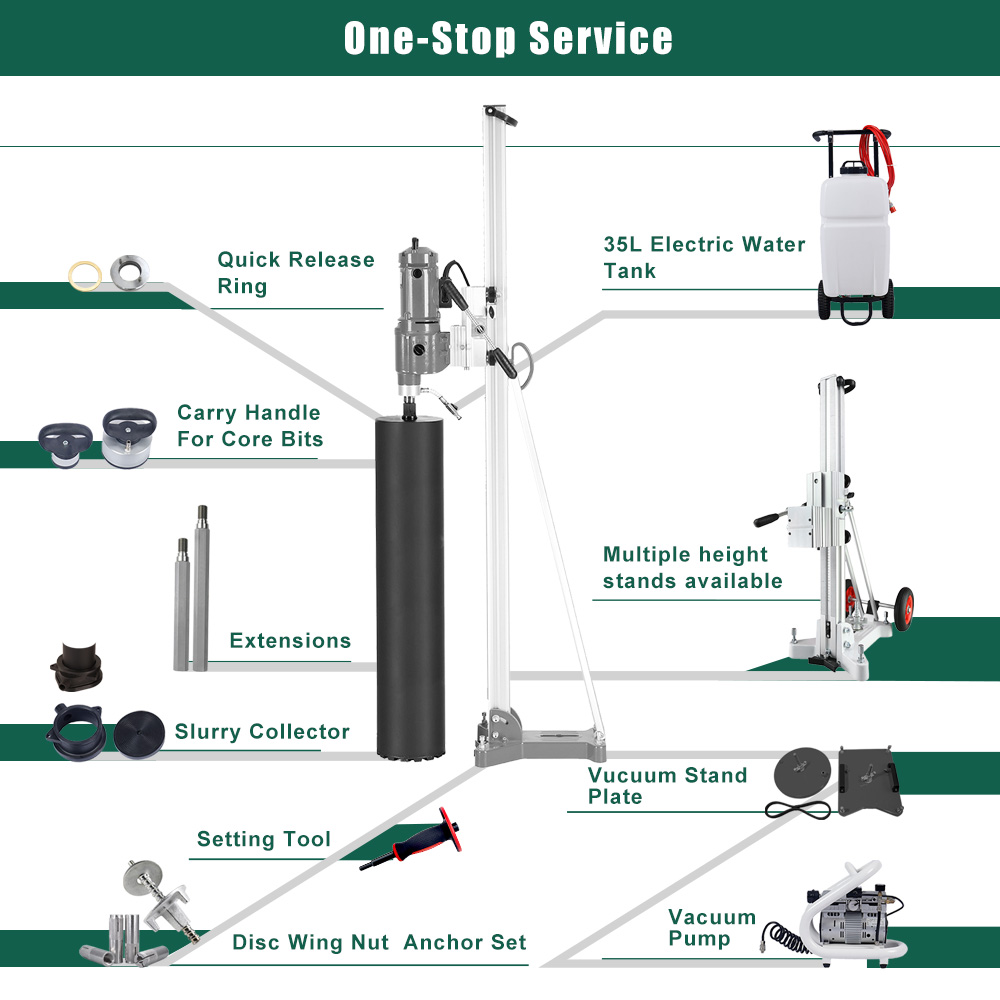Heavy Duty Core Drill Machine for Concrete Brick Block Masonry Anchor Holes Wall Openings Floor Drilling