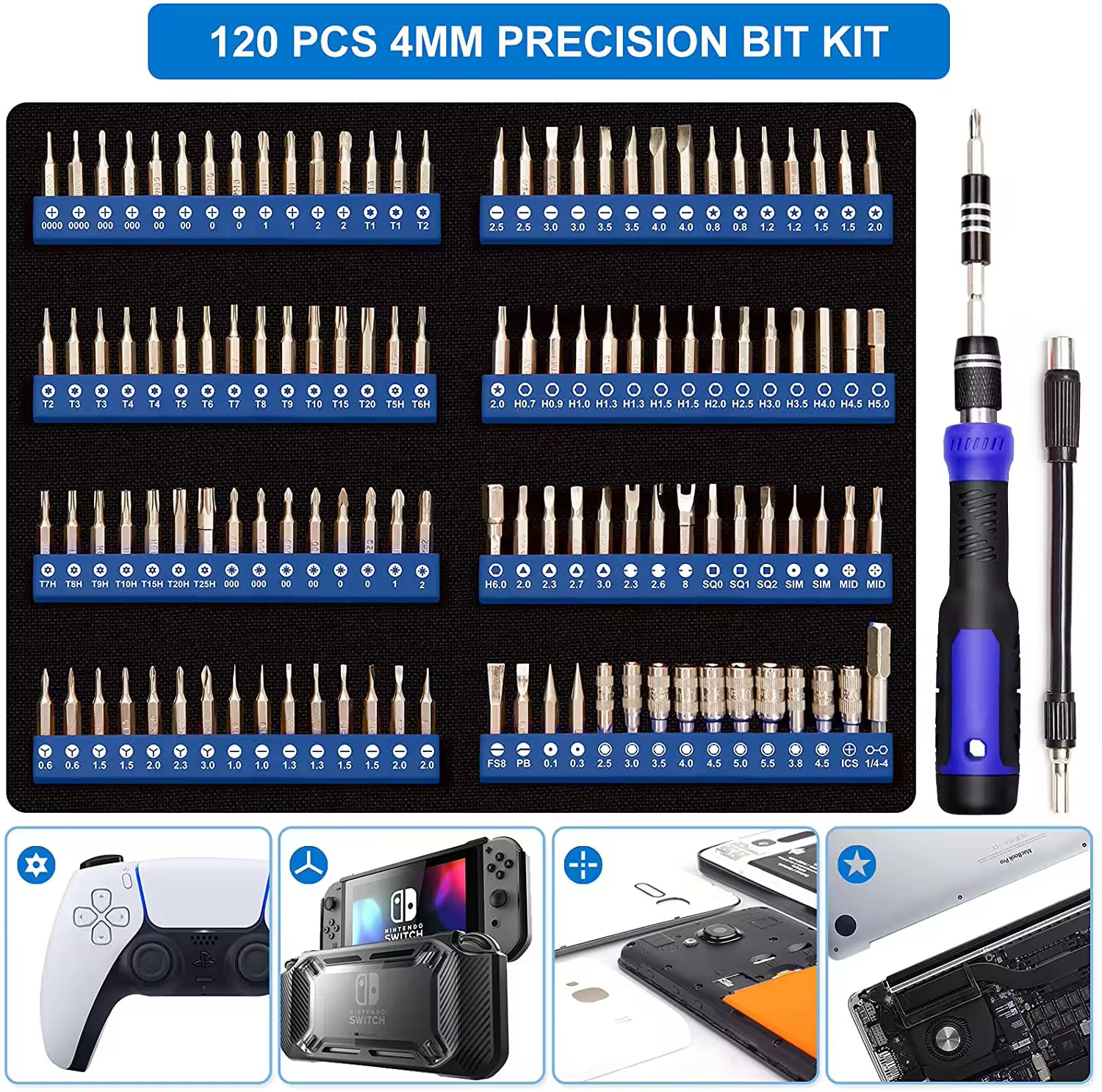 191-Piece Precision Screwdriver Set, Multi-Bit Repair Kit with 1/4" Nut Driver for Electronics &amp; Home Improvement