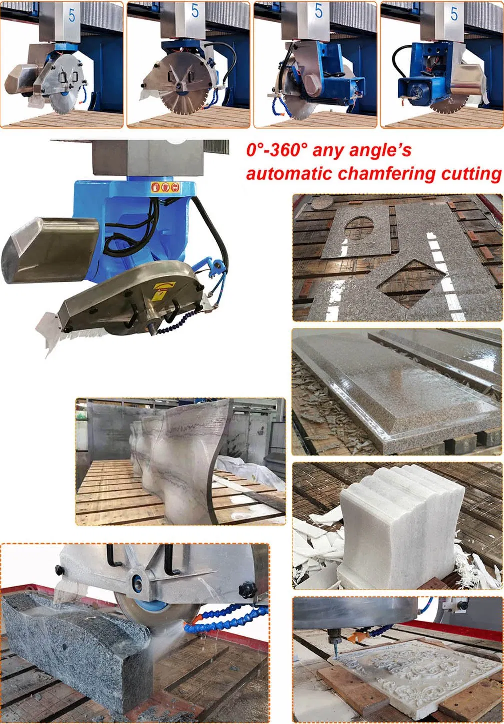 Technical Drawing of 5 Axis CNC Bridge Saw
