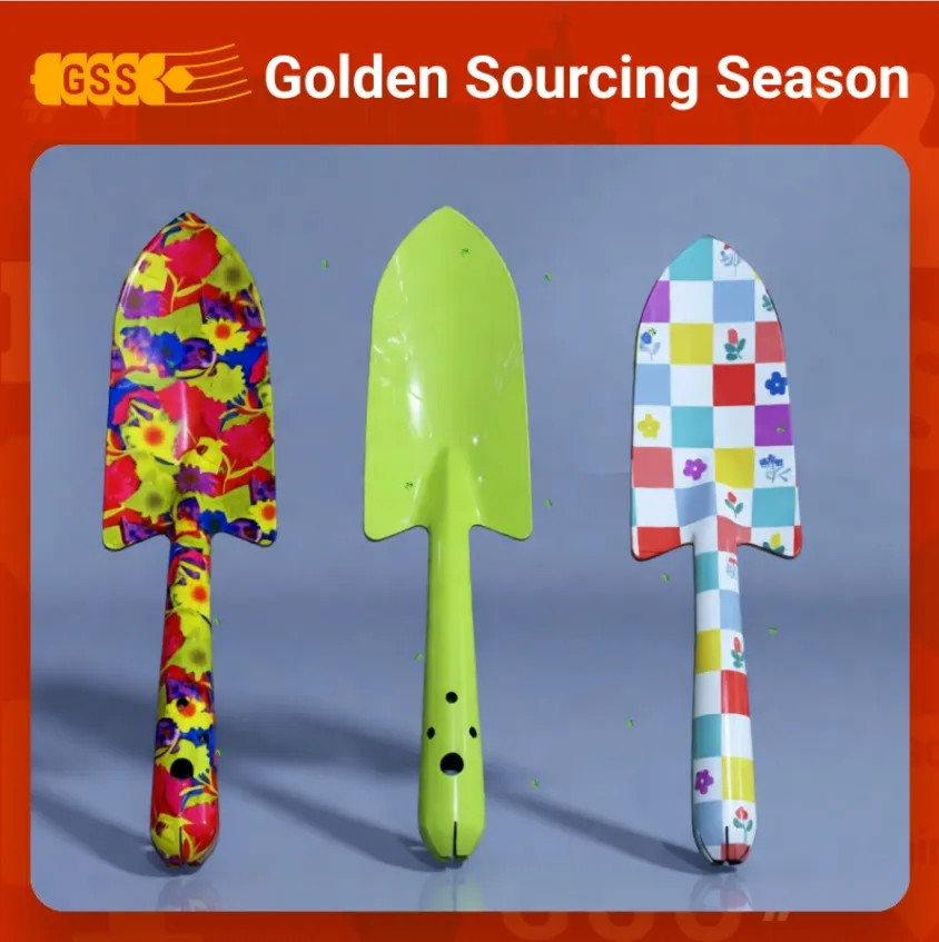 Household Garden Hand Tool Sets Potted Landscape Kits Iron-Made Colorful Printed for Kids