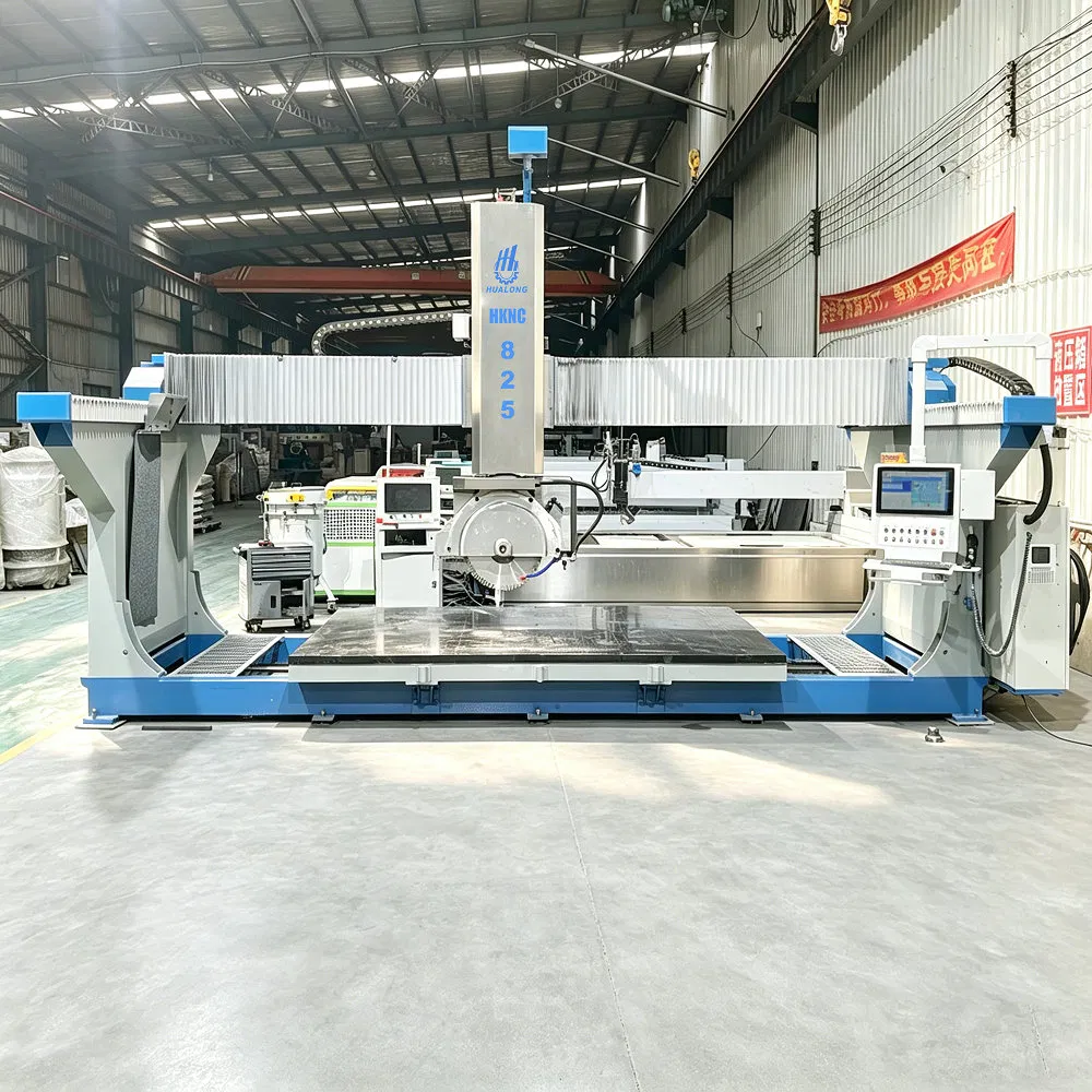 2026 Hualong 5 Axis CNC Bridge Saw Marble Granite Stone Cutting Machine for Granite by Top Chinese Manufacturer