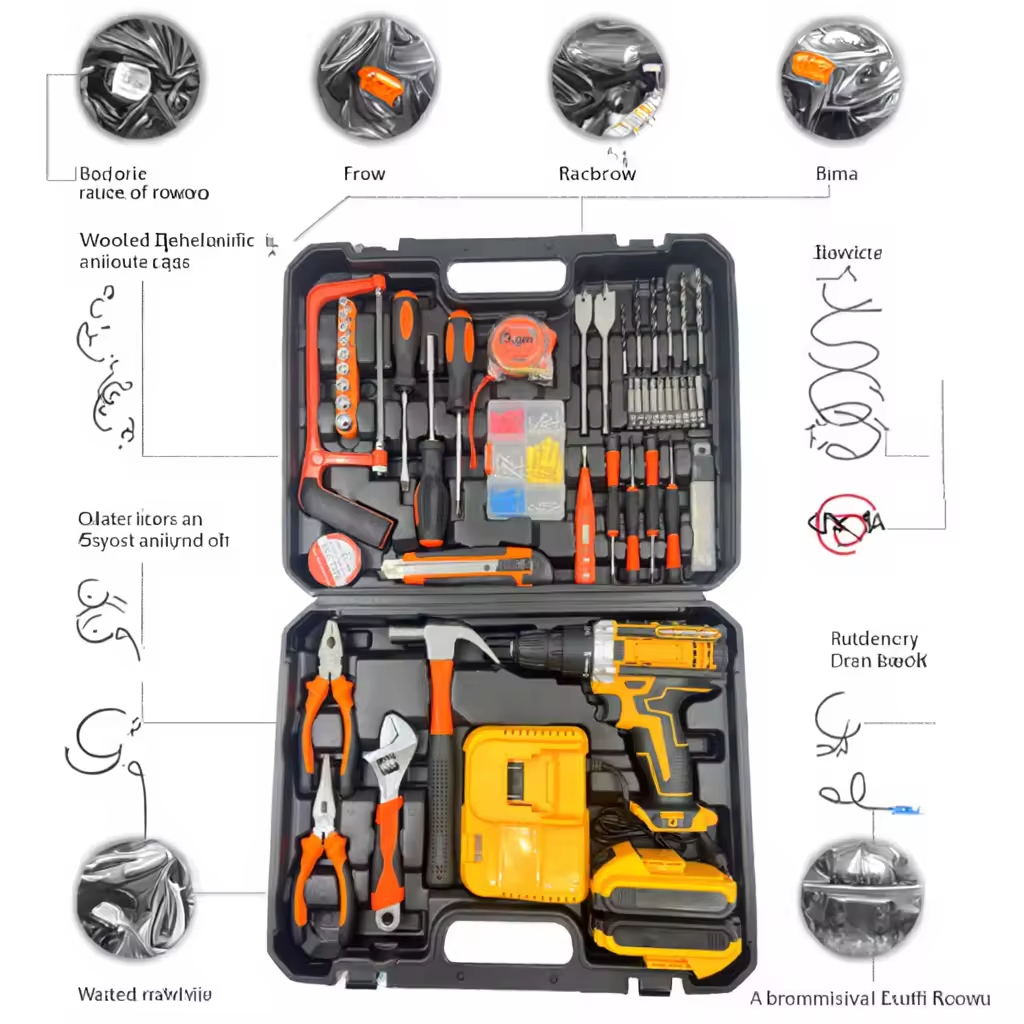 Portable Wireless Battery-Powered Variable Speed Impact Drill 110V Cordless With LED Light OEM Customization 1 Year Warranty