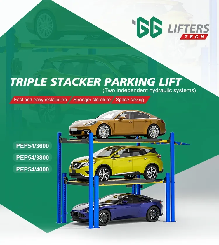 Hydraulic Lift 3 Level Car Vehicle Elevator Platform Triple Stacker Parking System