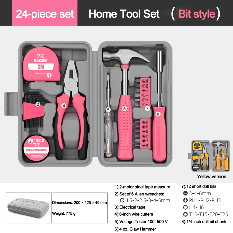 DIY &amp; Home Repair Tool Kit with Screwdrivers, Wrenches, Pliers-Protective Hard Case Included