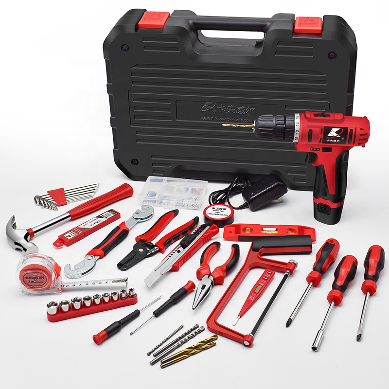 KAFUWELL P2982A 109pcs Cordless Drill Tool Set for Home Repair and DIY Double Speed Cordless Power Tool Set