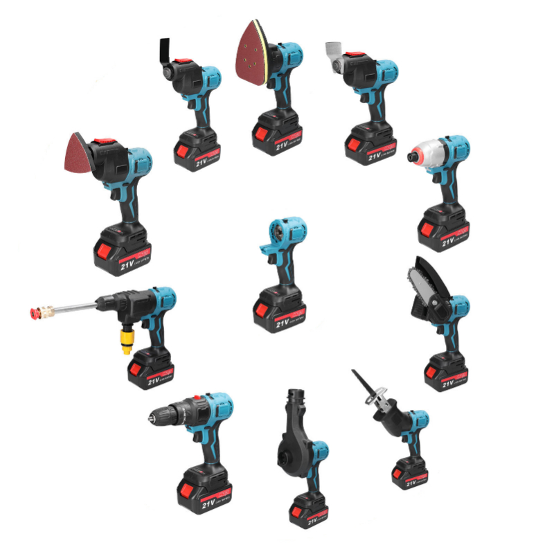 Professional 11-in-1 Brushless Impact Drill Power Tool Set OEM Suitcase DIY Sockets Bike Repair Combo for Carpentry Household