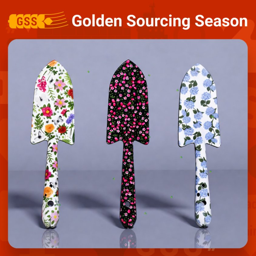 Household Garden Hand Tool Sets Potted Landscape Kits Iron-Made Colorful Printed for Kids