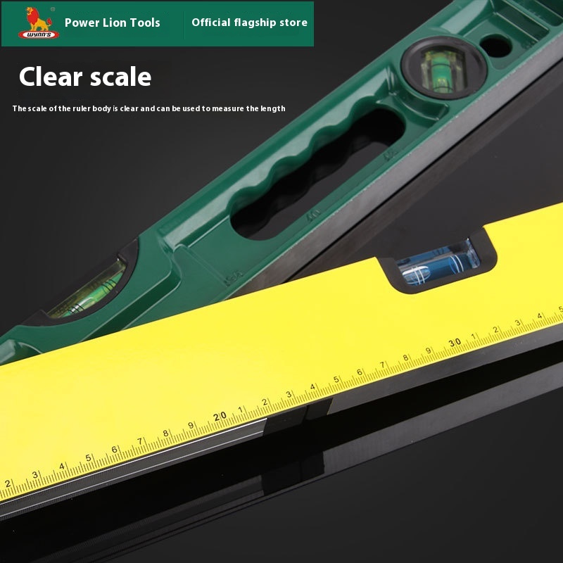 Power Lion Industrial-Grade Mini Household Aluminium Alloy Spirit Level High Precision Multifunctional Strong Magnet Measurement