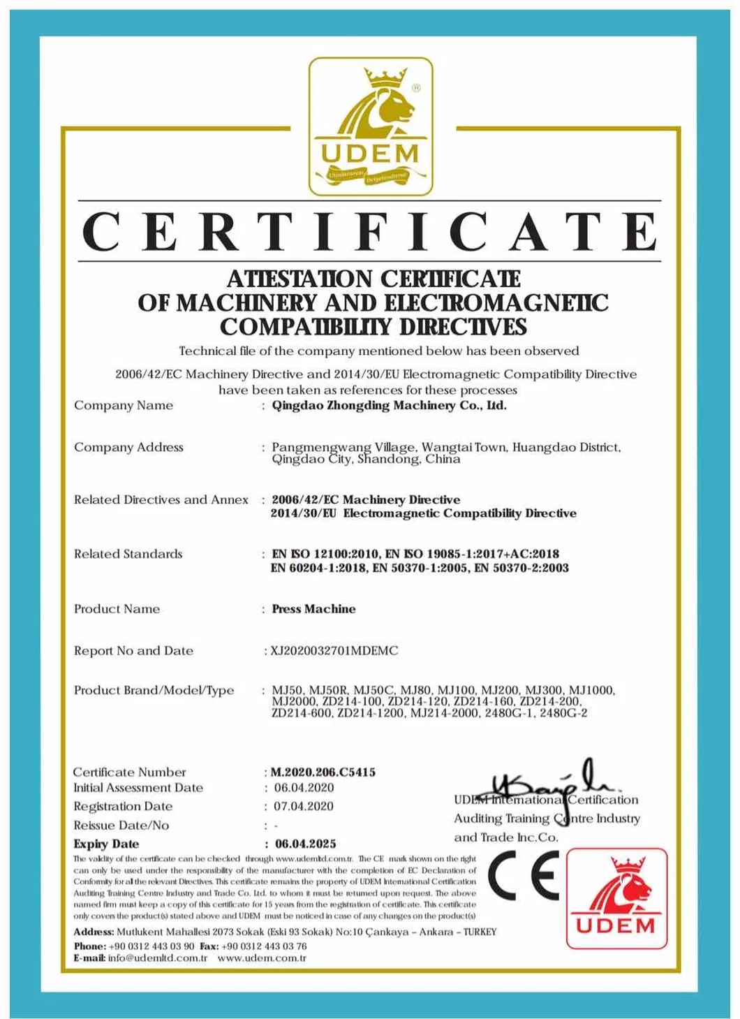 CE Certificate