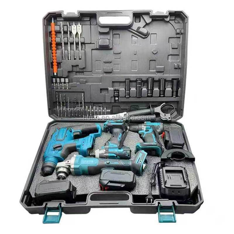 4-in-1 Cordless DIY Home Improvement Drill Set with Adjustable Torque Impact Socket Wrench Includes Hex Wrench Tool