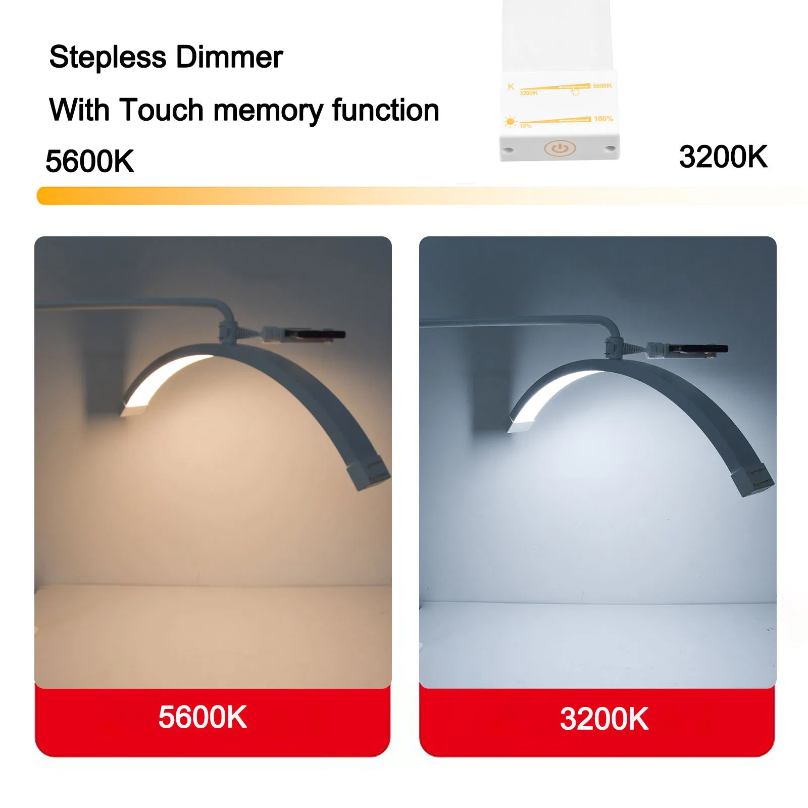 Fosoto Salon Fill Light LED Table Light Desk Nail Lamp for Manicure