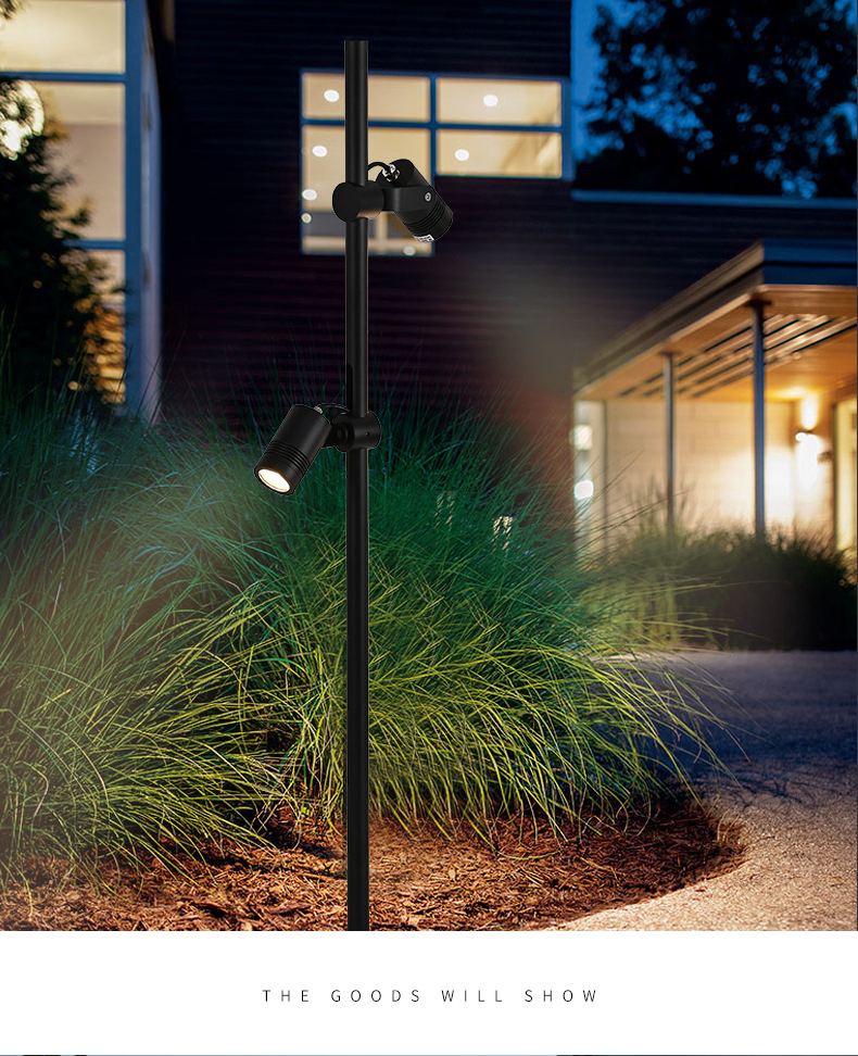 2525new Design Double Heads Outdoor Lawn IP65 Waterproof Garden Bollard Yard Pathway Landscape Spike Light