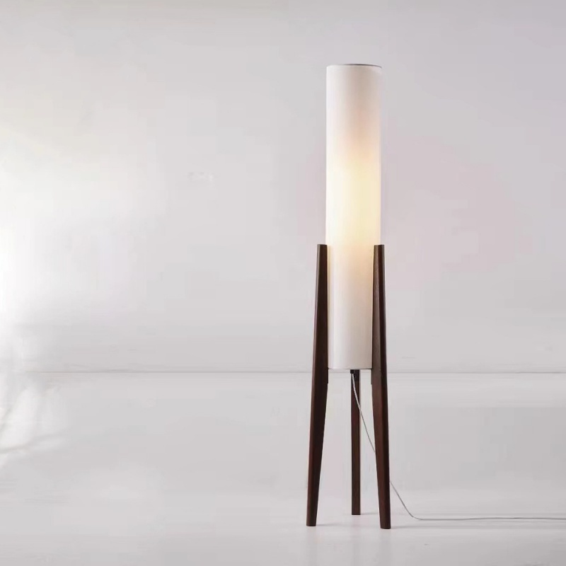 Hot Sale Nordic Wood Fabric Tripod LED Floor Lamp Japanese Retro Indoor Design Home Decoration Living Room Floor Light (ZY-L194)