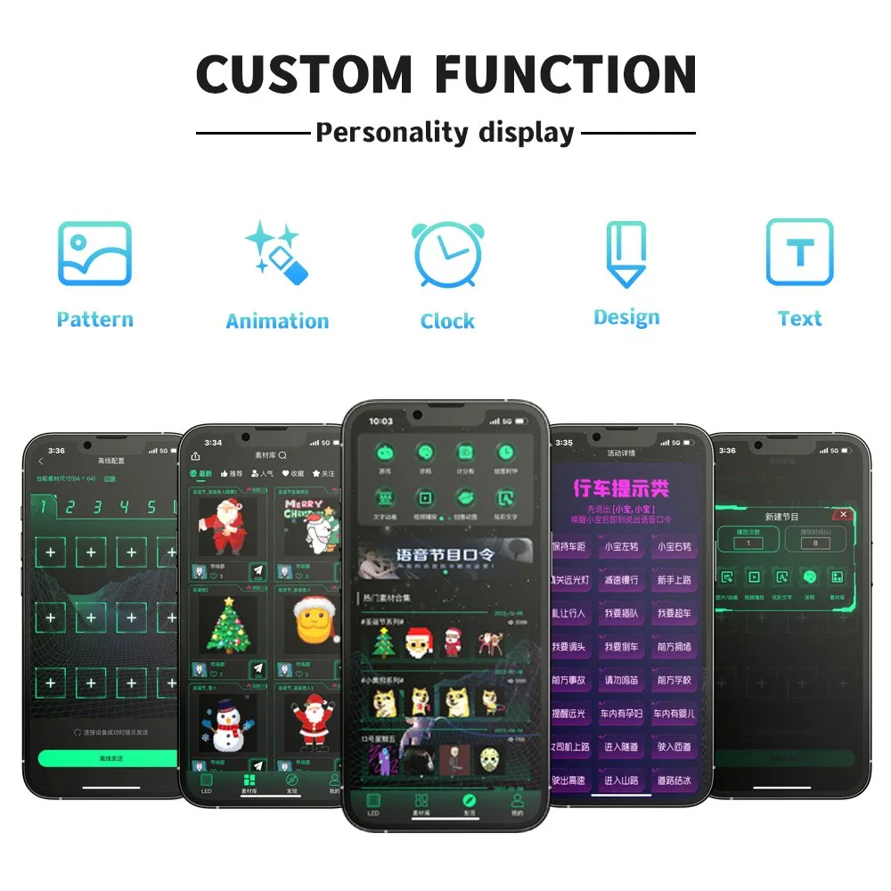 LED Indicator Light Car Windshield LED Screen Devil's Eye APP+Remote Control Decorative Electronic Screen DIY