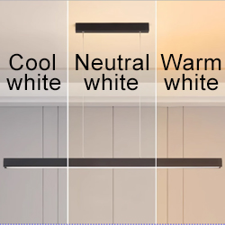 Modern 1.5 M 50W LED Linear Pendant Light with Baffle Strips