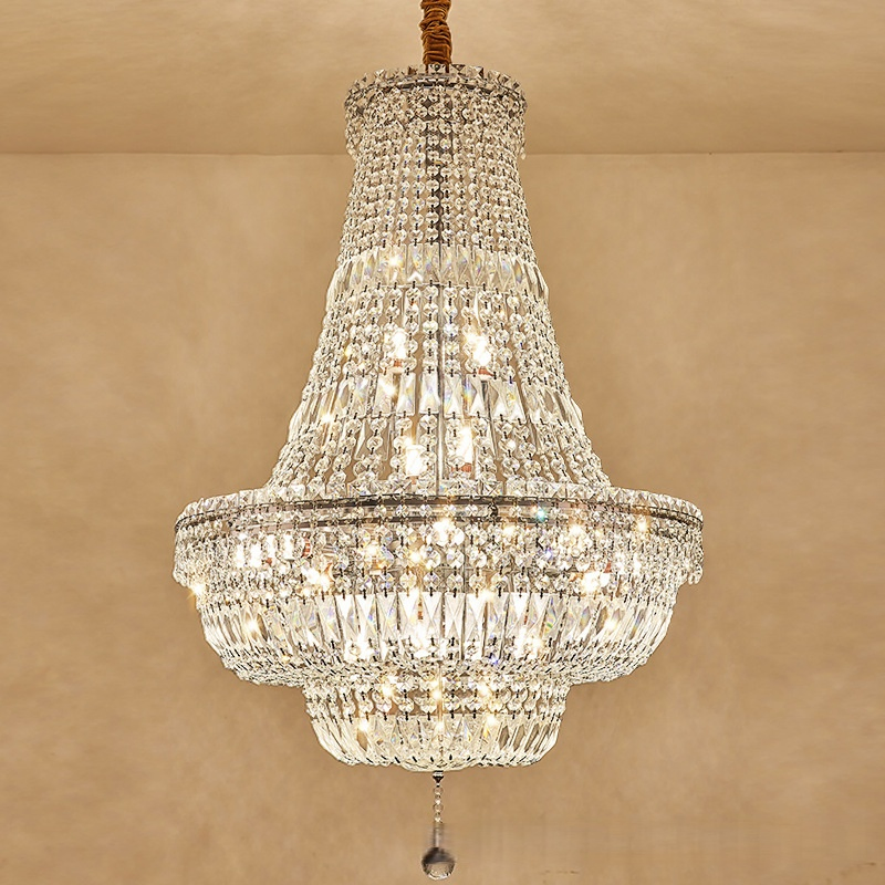 Original Factory Customized Luxury Crystal Pendant Lamp Chrome Wedding Chandelier Light Decorate