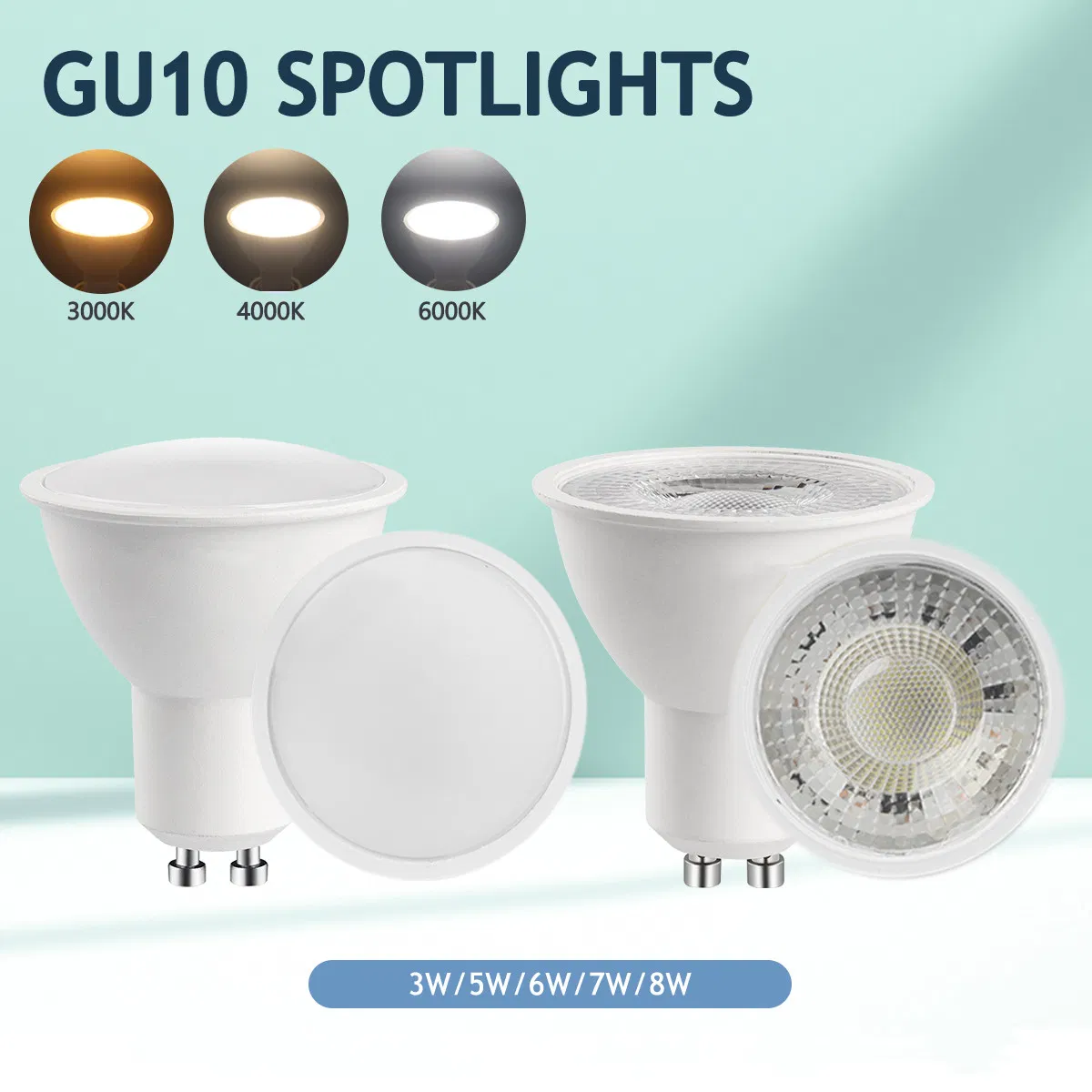 LED GU10 MR16 3W 5W 6W 7W 8W Lamp Energy Saving Lamp Recessed LED Spot Light ERP2.0 for Indoor Lighting