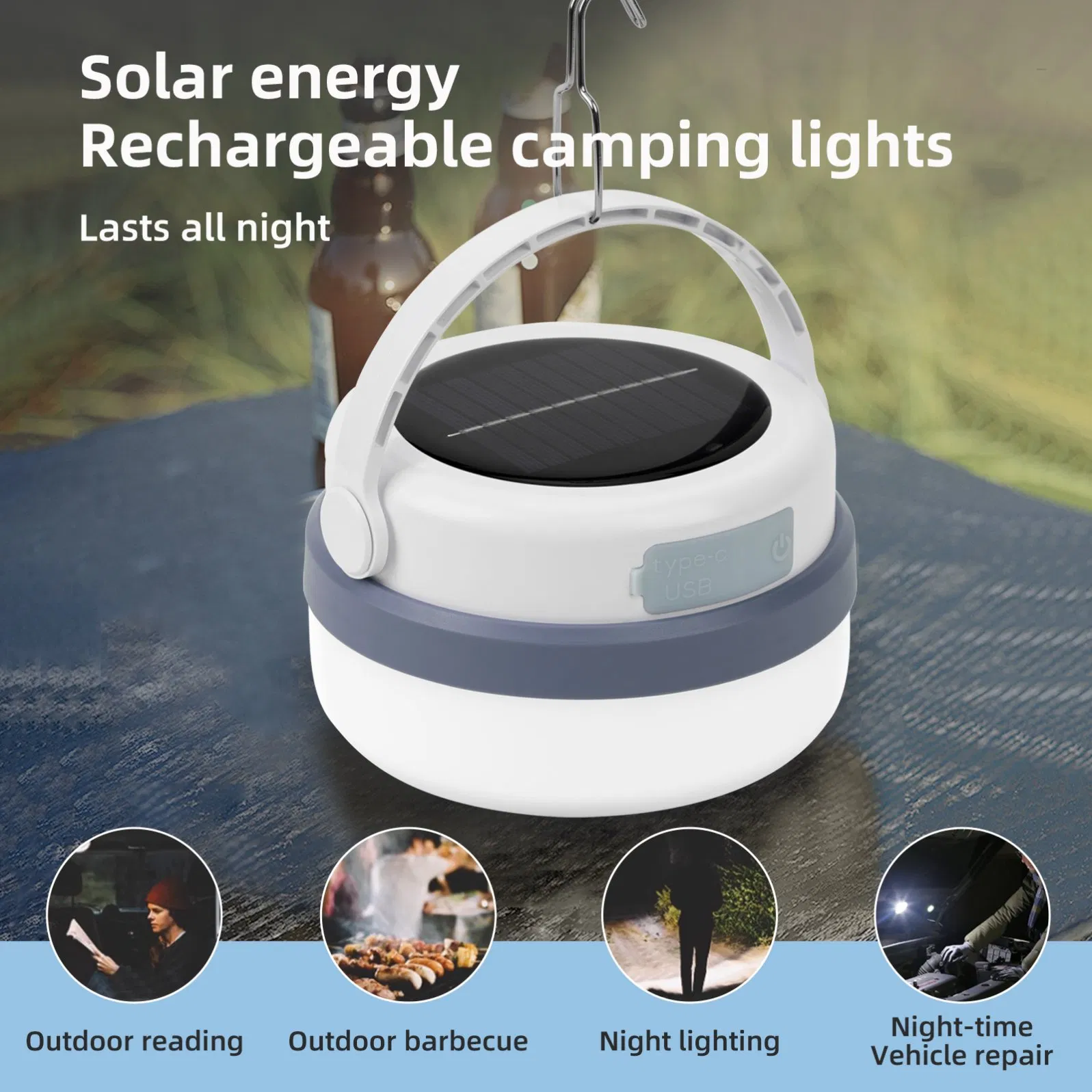 High-Bright LED Charging Light Portable Emergency Light Mountaineering Camping Outdoor Lighting