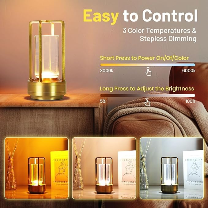 Factory Direct Price LED Rechargeable Decorative Table Lamp for Bar KTV Restaurant