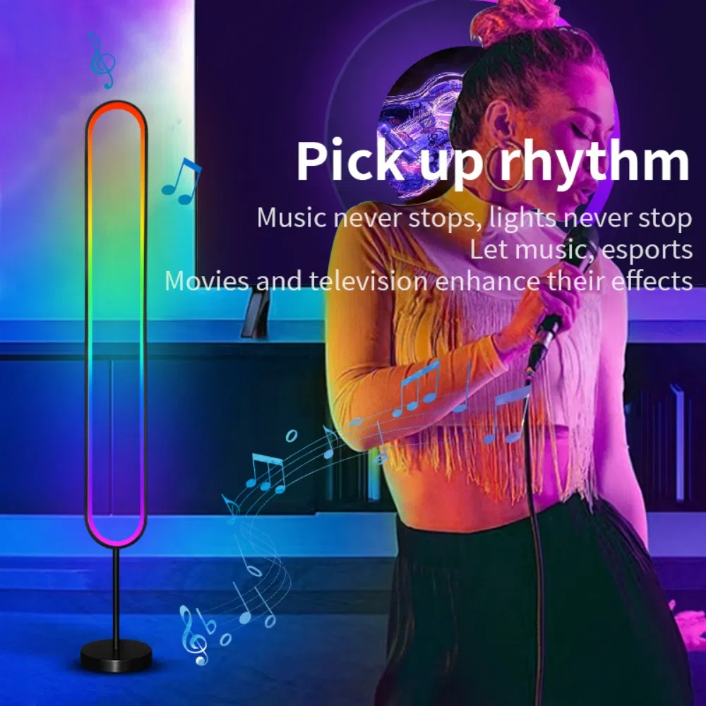 LED Tube Light Standing U-Shaped Ambient RGB Music Desktop Control Christmas Computer Game Room Home Decoration Atmosphere Neon Floor Lamp
