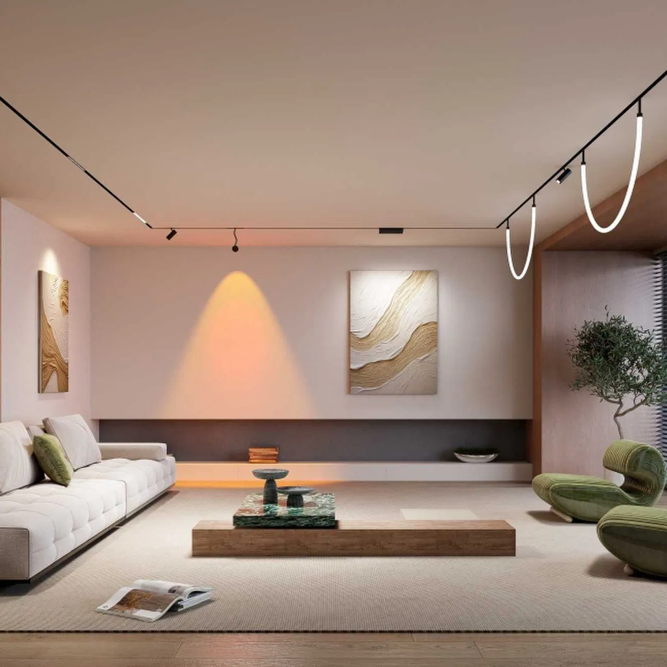 Surface DC24V Smart System Magnet Ultra Thin Mini Size Magnetic LED Track Light Spotlight for Home Showcase Luxury Jewelry Cabinet