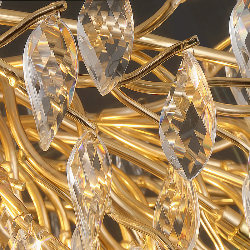 Custom Crystal Chandelier Raindrop Luxury Crystal Pendant Light Tree Branch Chandelier Lighting