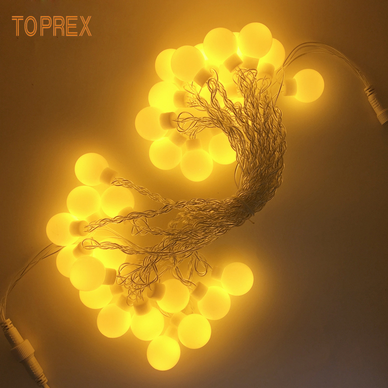 Toprex 17mm Bulb String Lights Decorative LED Lights for Outdoor Holiday Decor Lighting