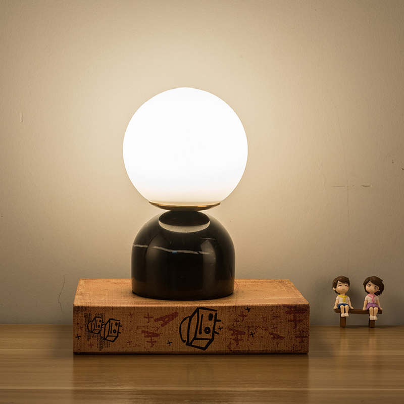 Modern Style Fancy Home Decor Lighting Marble Glass Design LED Table Lamp