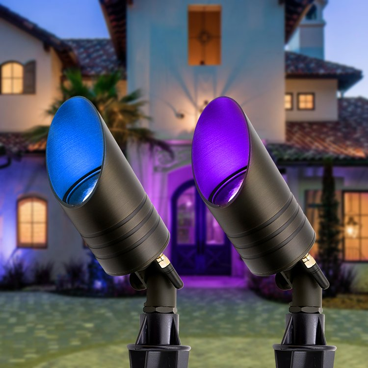 12V RGB Smart WiFi Bt Outdoor Low Voltage Landscape Lighting Spot Light