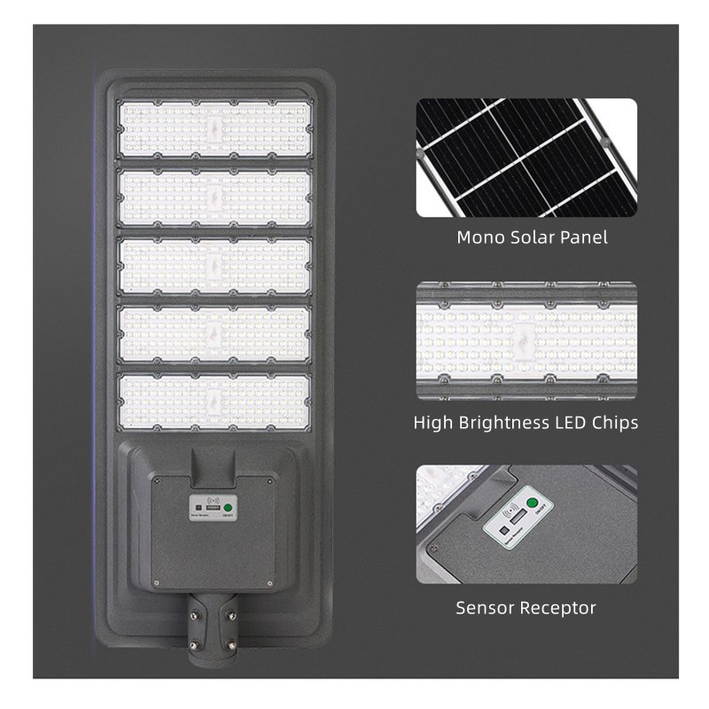 Cost-Effective 500W All in One Solar Street Light Super Brightness and High Lumen Solar Lighting with 5 LED Modules