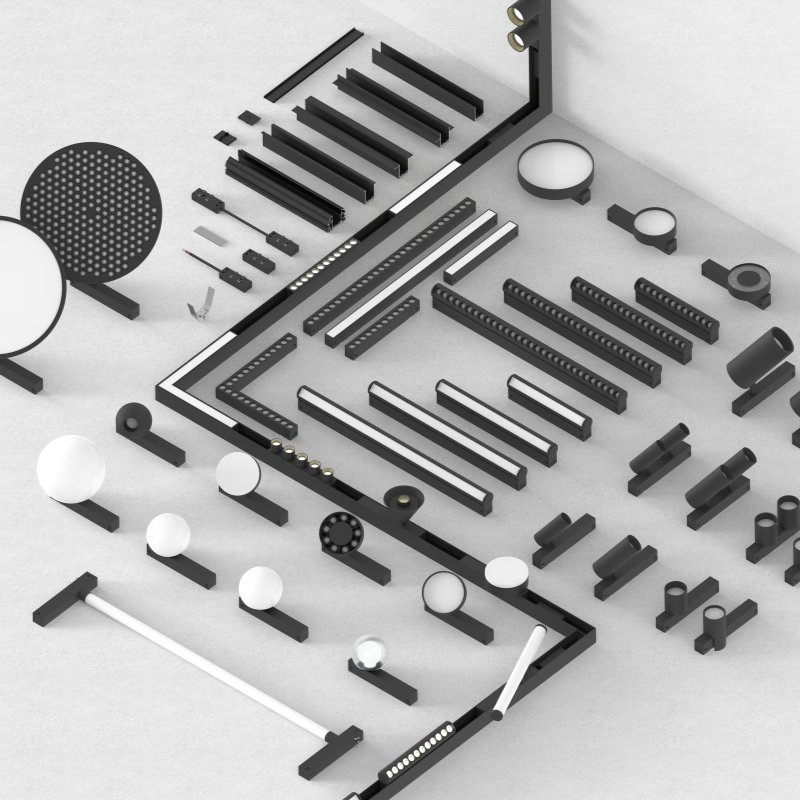 Indoor LED Track Lighting Modern Linear Track Aluminum Body Surface Recessed Pendant LED Track Spotlights