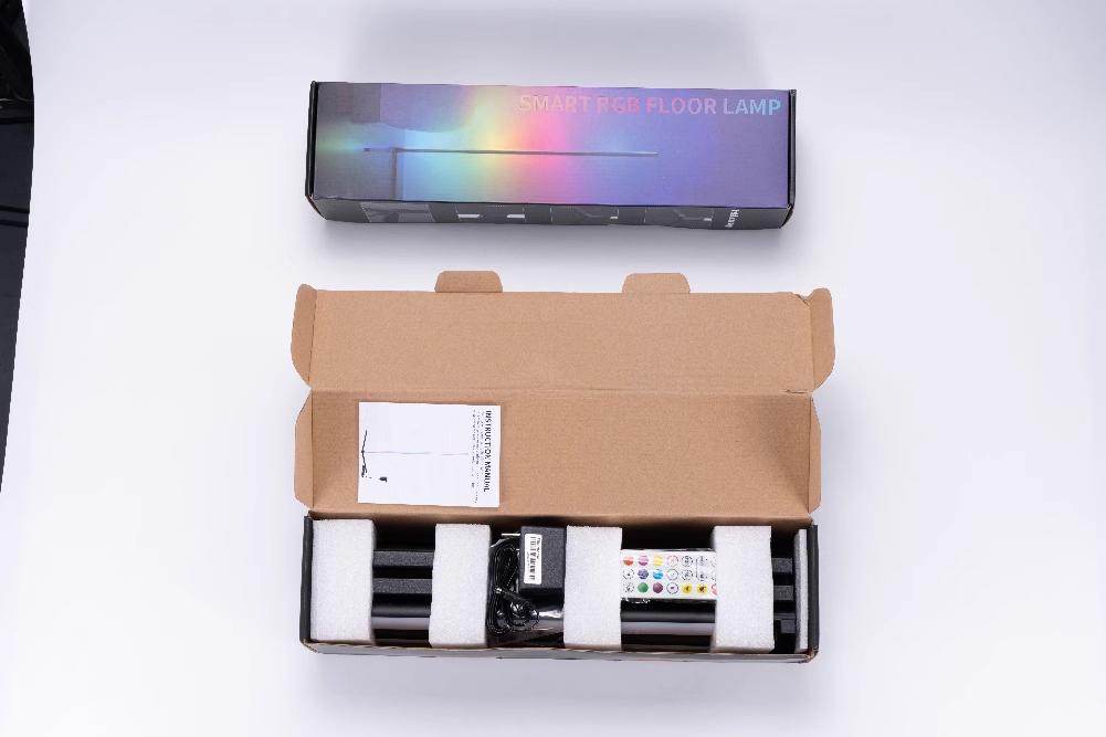 120cm 48 Inch Living Room Corner Smart APP Standing Bedroom Lamp Dimmable LED RGB Mood Light Floor Lamp for Home Decor Interior