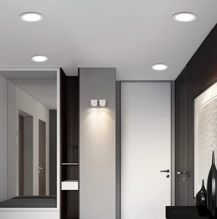 9W Ultra Slim Round Down Light Recessed Ceiling LED Downlight Die-Cast Aluminum 85-265V Surface-Mounting Downlight