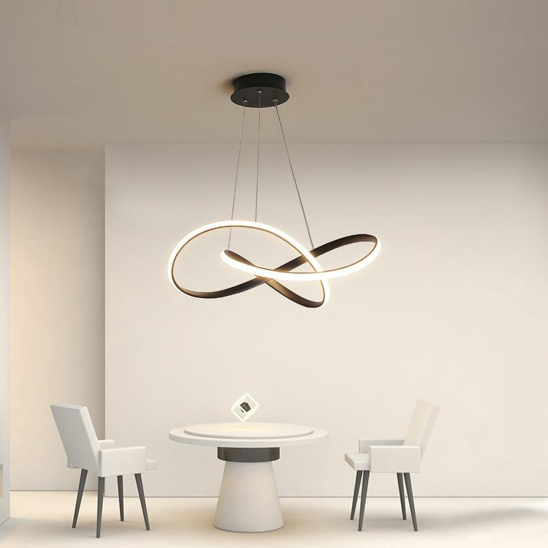 Smart WiFi APP Control Modern Ceiling Lamp Remote Control Decorative Loft Ceiling Light CCT Dimming Aluminum Acrylic Chandelier Simple LED Pendant Light