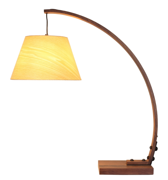 Hotel Home Solid Wood Desk Table Lamp with Veneer Shade