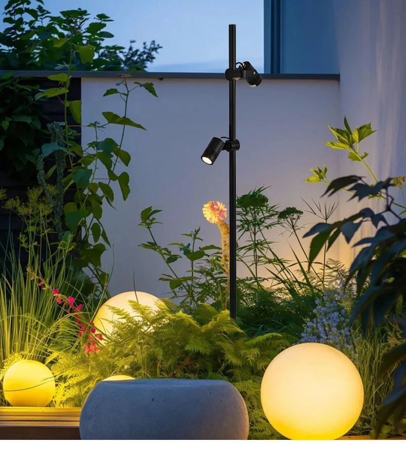 2525new Design Double Heads Outdoor Lawn IP65 Waterproof Garden Bollard Yard Pathway Landscape Spike Light