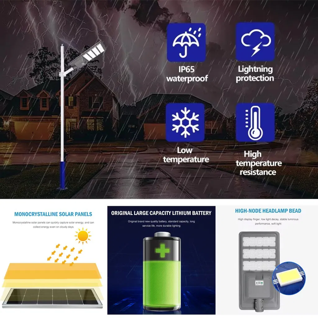 Cost-Effective 500W All in One Solar Street Light Super Brightness and High Lumen Solar Lighting with 5 LED Modules