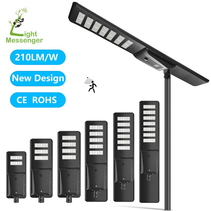 Light Messenger New 200lm/W High Quality Bright Project 15W 30 50W 100W 200W Watt Best Solar Panel Powered Garden Road Outdoor All in One LED Solar Street Light