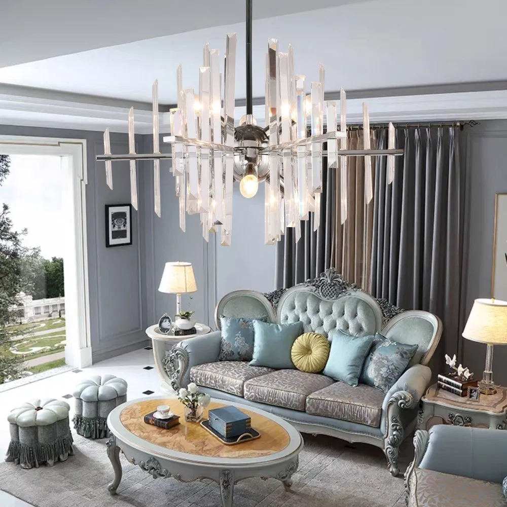 LED Chandelier Restaurant Hotel Apartment Living Room Crystal LED Hanging Chandelier Pendant Light