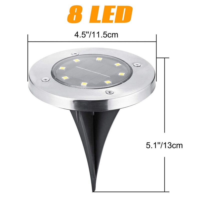 Hot Sale 8 LED Solar Floor Lamp Control Landscaping Garden Solar Ground Lights for Lawn Pathway Yard Solar Power LED Light Lamp