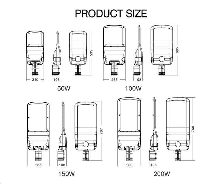 LED Street Light Outdoor High Quality Waterproof Integrated Solar Street Light Wall Flood Garden Road Light