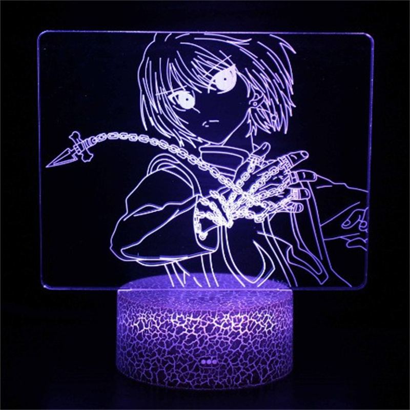 Anime Silhouettes of Killua Figure Light From Hunter X Hunter Otaku Sensor Manga Fans Room Table Lamp