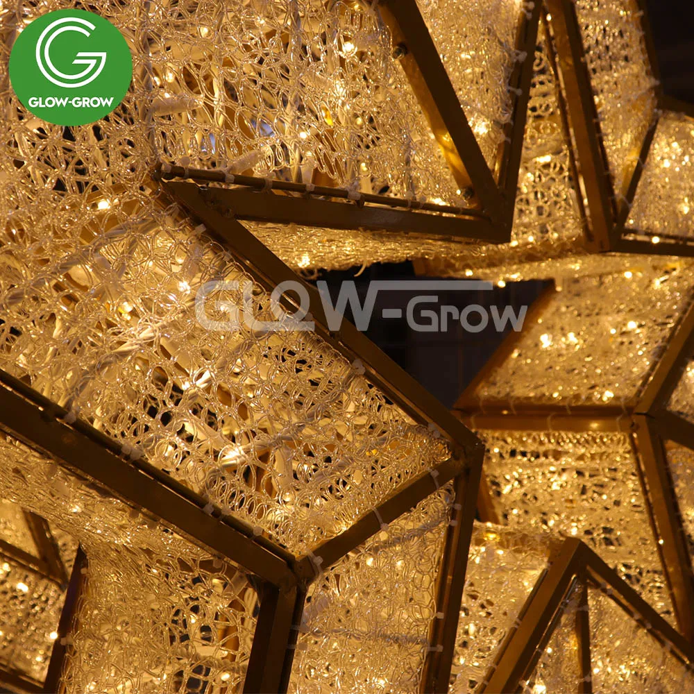 Outdoor 3D Star Christmas Decorative Fairy LED Motif Light for Courtyards Shopping Malls Street Decoration
