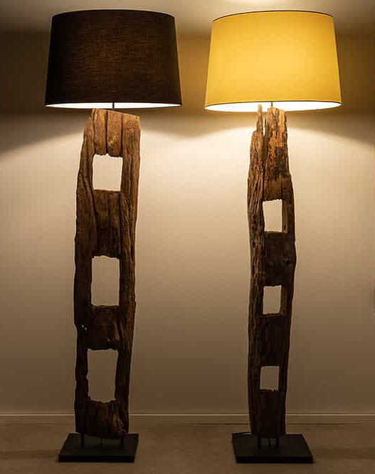 LED Creative Antique Finish Flood Drift Wood Floor Standing Lamp for Living Room Bedroom Homestay