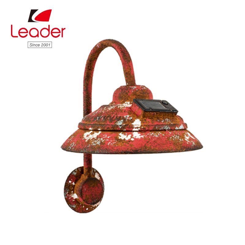 Solar Light Outdoor, Wall Mount Rustic Vintage Red Decor Barn Light, Waterproof, No Wiring, Decor Lighting for Patio, Garden, Deck, Path, Courtyard