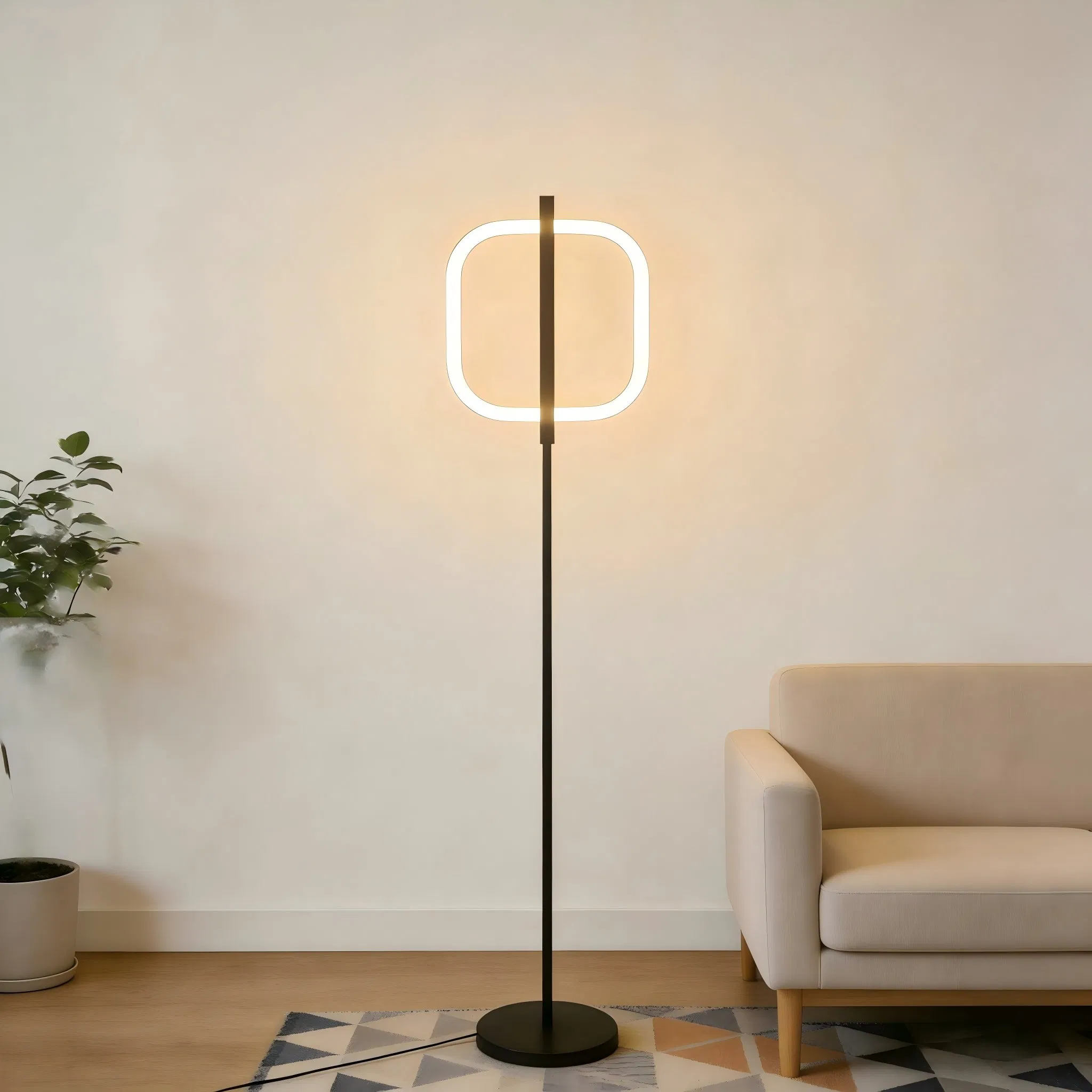 Modern Standing Floor LED Lamp 360° Illumination with acrylic Shade for Livingroom