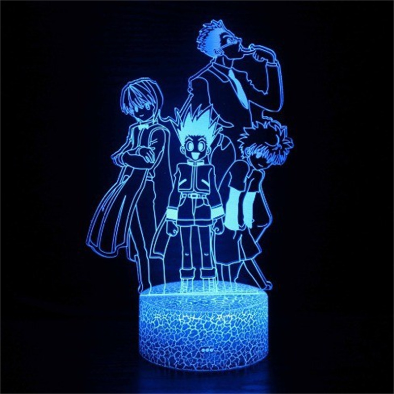 Anime Silhouettes of Killua Figure Light From Hunter X Hunter Otaku Sensor Manga Fans Room Table Lamp