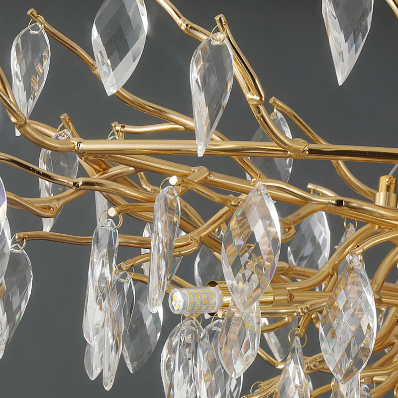 Custom Crystal Chandelier Raindrop Luxury Crystal Pendant Light Tree Branch Chandelier Lighting