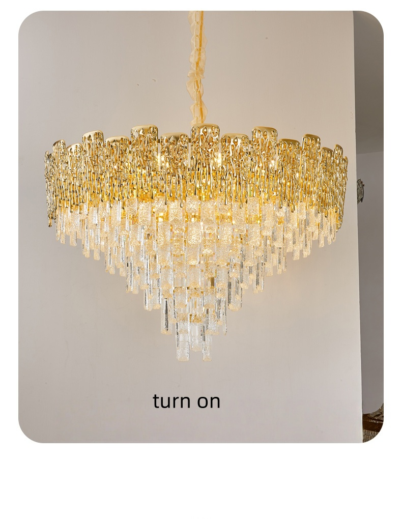LED Glass Crystal Chandelier Fashion Design Pendant Light for Guestroom Living Room