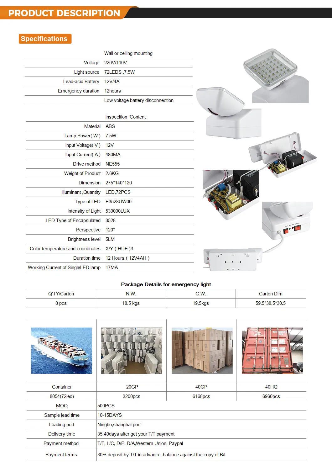 LED Emergency Light Details